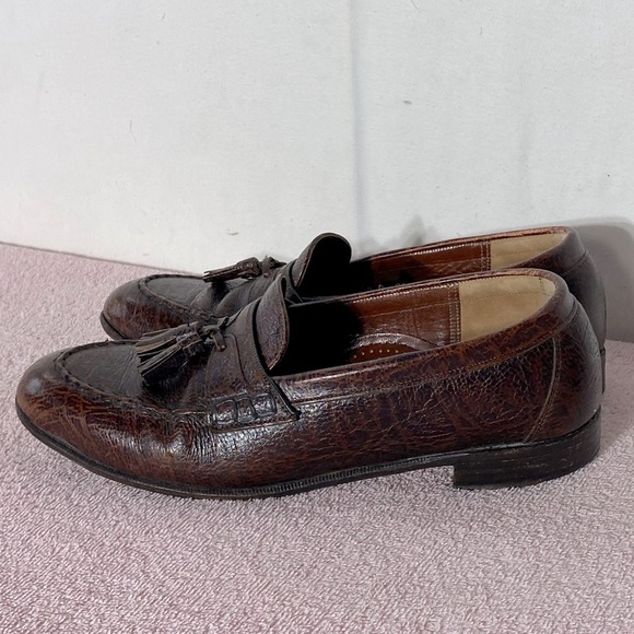Vintage Dack Brown Antelope Leather Loafers Shoes 8.5 - Picture 2 of 13